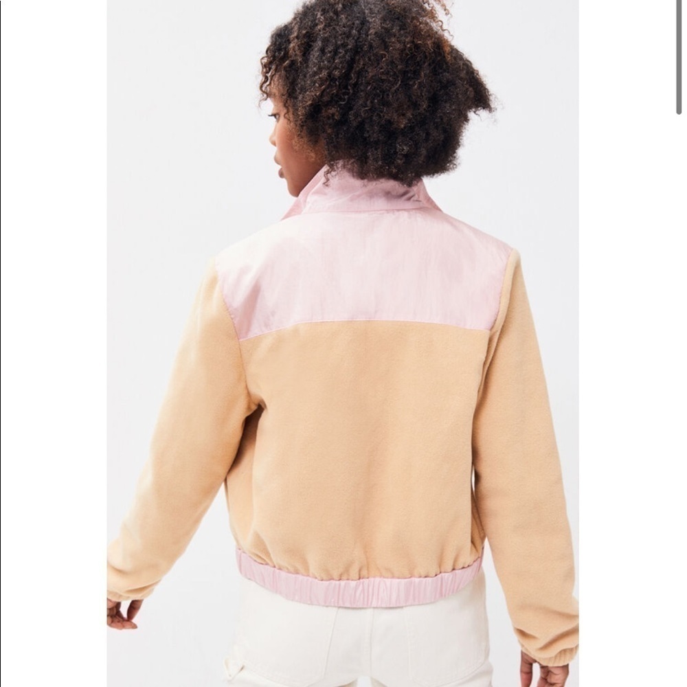 NEW! Pacsun Tan & Pink Fleece Jacket - Picture 2 of 12
